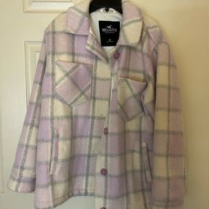 Purple/cream thick flanel